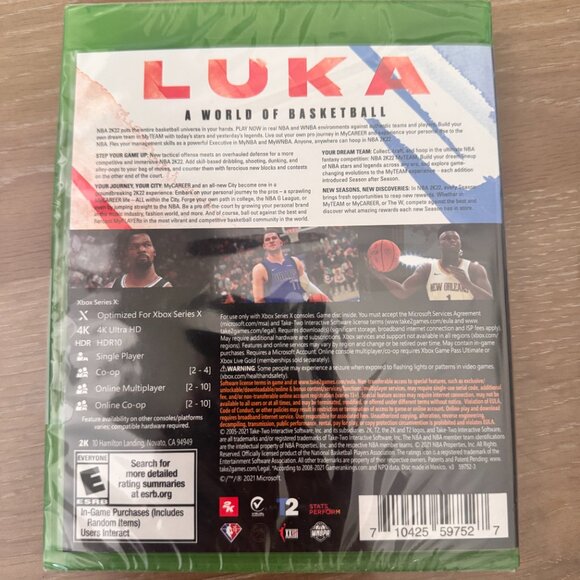 NBA 2K22 Xbox Series X Basketball Video Game Luka Doncic Brand New Sealed - Picture 2 of 2